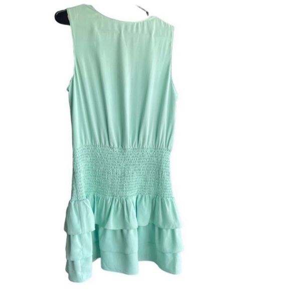 AMANDA UPRICHARD Chantal Mini Elastic Waist Dress in Seamist Size Large - Picture 3 of 11